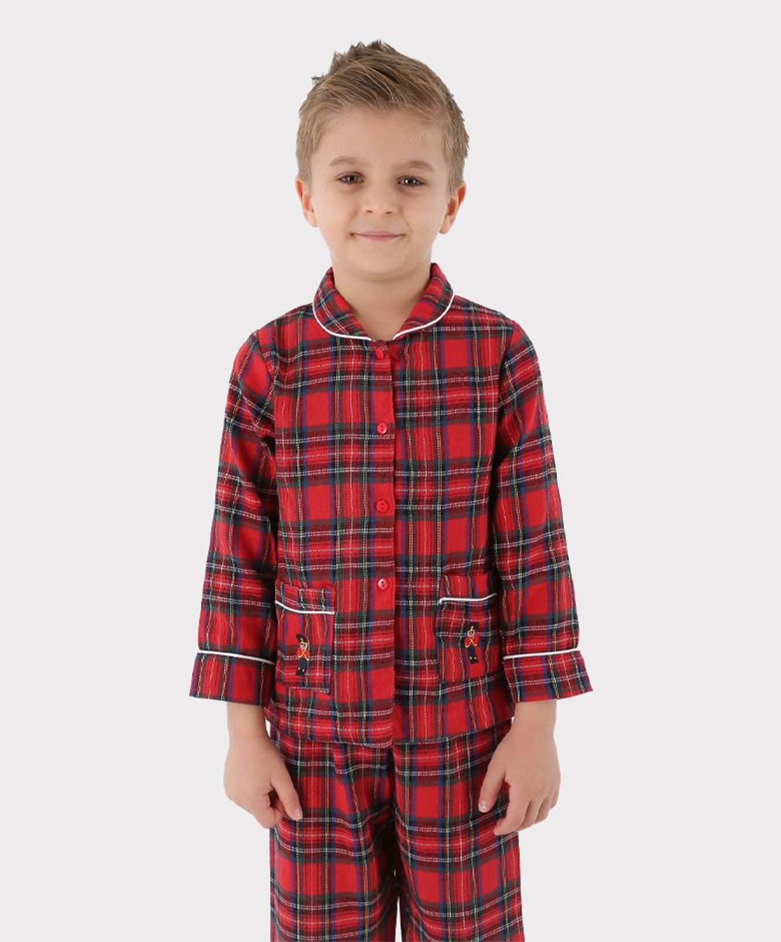 Boys Tartan Soldiers Pyjama 2 Pieces Set in Red Etsy