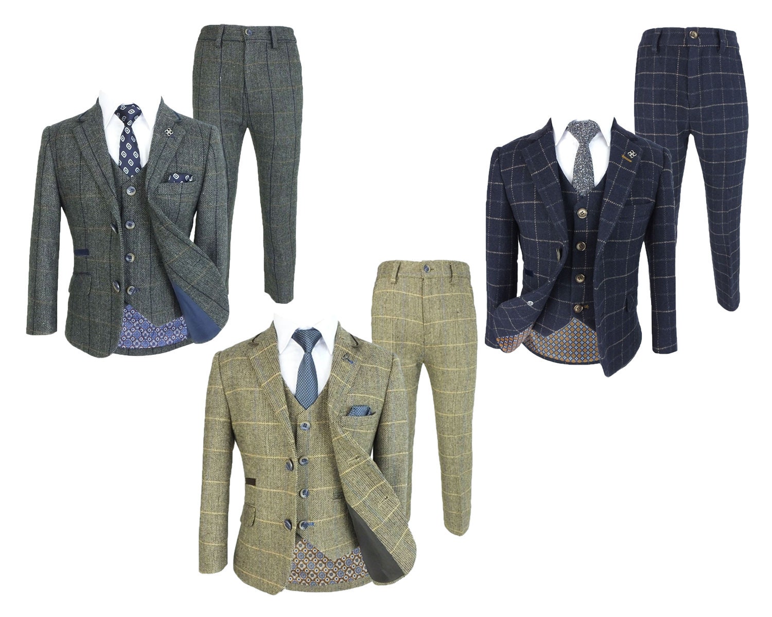 checkered tweed suit