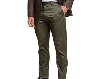 Pantaloni da lavoro casual da uomo in cotone verde oliva chino casual Pantaloni corti e lunghi da uomo