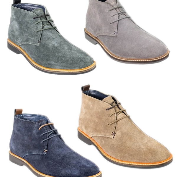 Mens Chukka Suede Lace Up Low Ankle Classic Casual Boots