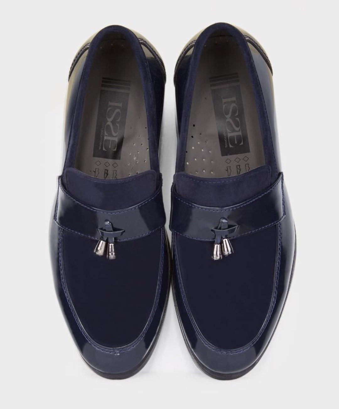 Flamingo Boys Patent & Suede Loafers in Navy Blue - Etsy