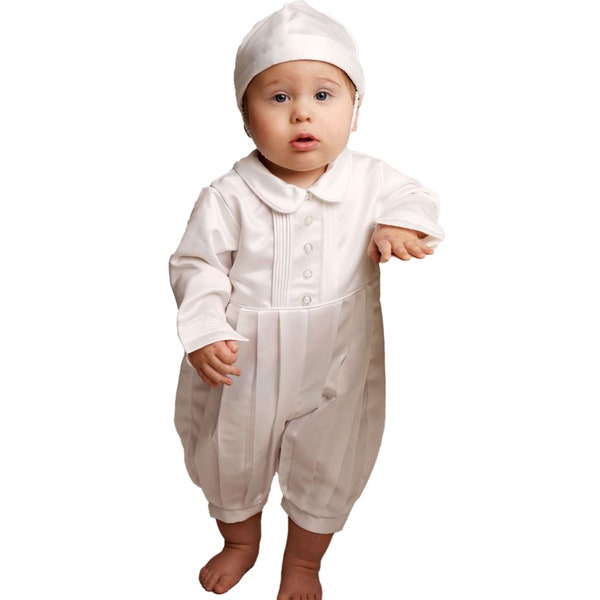 Tenue de Baptême Bébé Garçon,Michael Barboteuse 2PC de 0-24M pour une Cérémonie Bénie