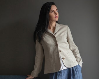 Classic linen jacket, woman's linen blazer