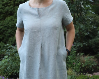 Woman's plus size linen dress, linen tunic