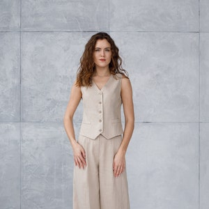 Linen waistcoat for women, linen vest