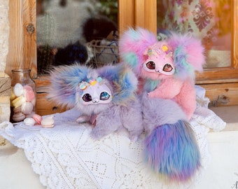 Sweet candy cat handmade art doll, adorable art doll, unique gift, cosplay