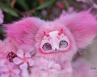 Pink Cat Sakura IN STOCK Doll Fully Flexible OOAK Art Doll Cosplay