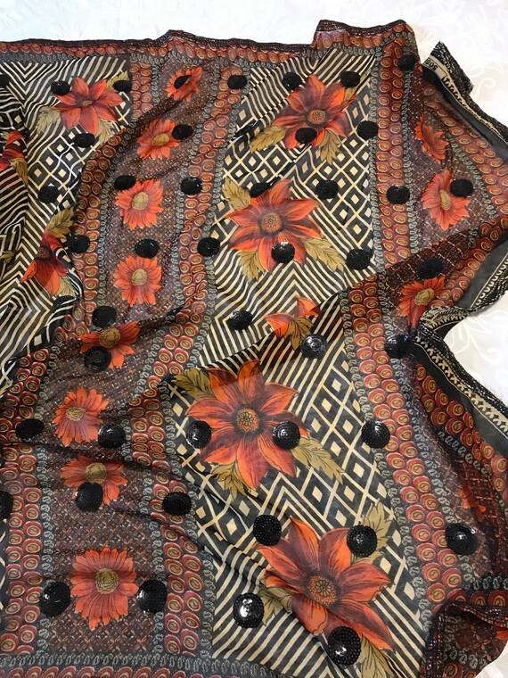 Indian sari hand embroidery long ethnic dress