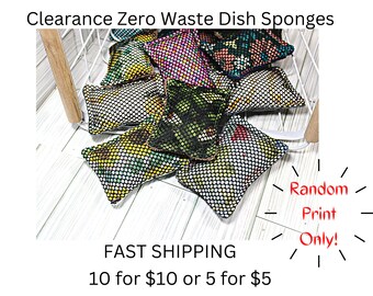 Clearance Zero Waste Dish Sponges, Budget Friedly Kitchen & Accessories, Single or 10 for 10 Bundle, Ready to Ship And Made to Order