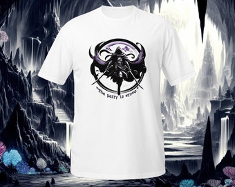 T-shirt ispirata a Drizzt Do'Urden, maglietta ispirata a Forgotten Realms, maglietta DND, maglietta RPG, maglietta nerd, maglietta ispirata a Dungeons and Dragons