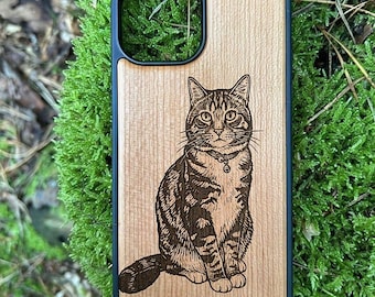 Personalized phone case for iPhone 12 13 14 15 16 Pro Max – Engraving with photo, animal, portrait, logo or text – Individual gift
