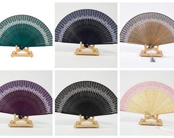 Japanese Folding Fan Hand Fan - Silk & Bamboo