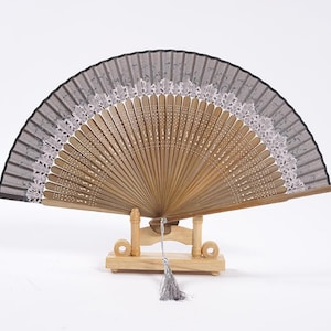 Japanese Folding Fan Hand Fan - Silk & Bamboo