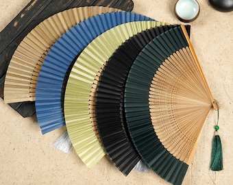 Japanese Folding Fan Hand Fan - Silk & Bamboo