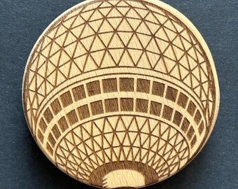 Berlin TV Tower Magnet & Bottle Opener made of beech wood – Design Engraving Ball Detail, Wooden Art Souvenir Gift Idea