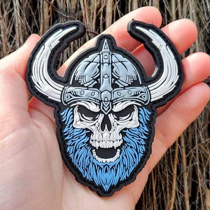 Viking PVC Patch – Norse Warrior Morale Patch for Backpacks, Jackets & Gear – 3D Tactical patches – fantasy viking skull
