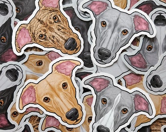 Greyhound stickers Whippet decal vinyls English & Italian Greyhounds Saluki Lurcher