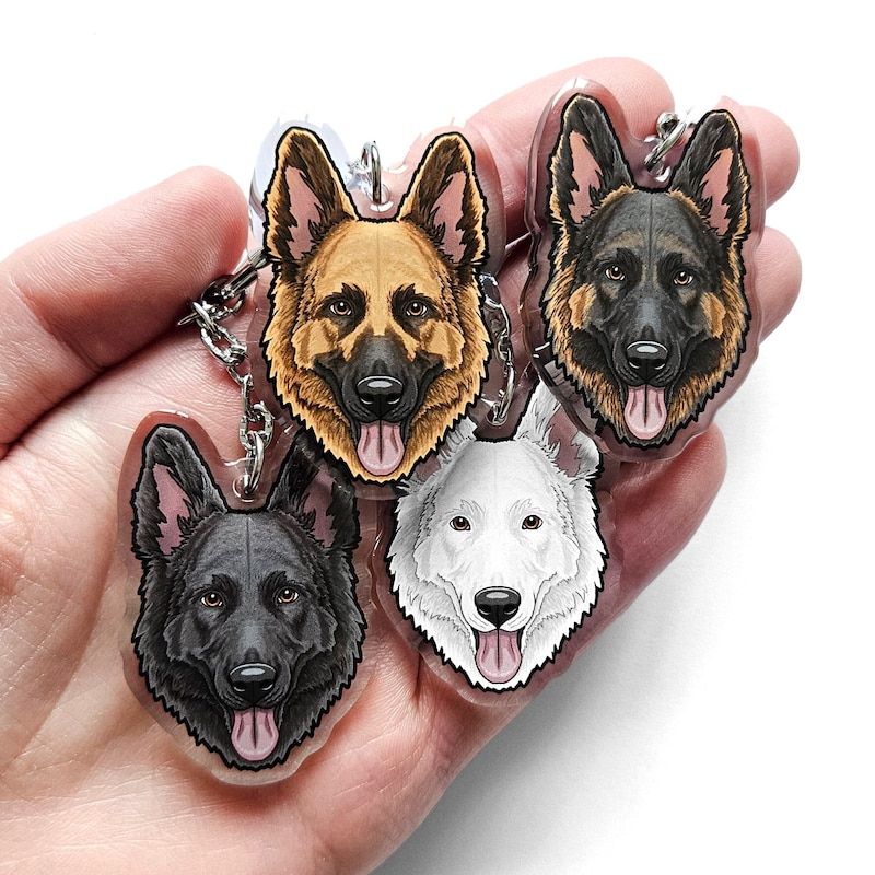 Silver German Shepherd Dangle Charm - European Style Pewter Charm For Bracelets
