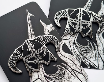 Iron helmet enamel pin fantasy RPG video games