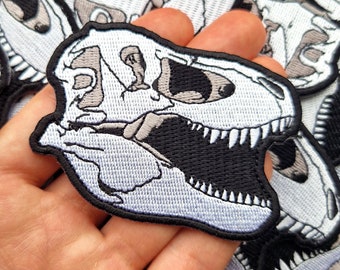 T-rex skull patch embroidery dinosaur patches iron on