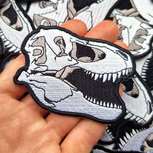 T-rex skull patch embroidery dinosaur patches iron on