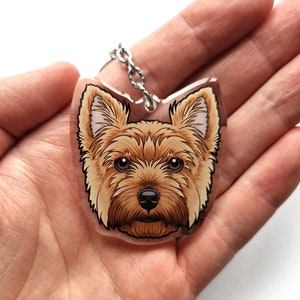 Yorkshire Terrier keyrings & collar charms Yorkie dog breed acrylic double sided key chains