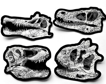Dinosaur skull stickers CARNIVORES glossy decal