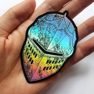 Elite knight holographic stickers dark fantasy rpg video games