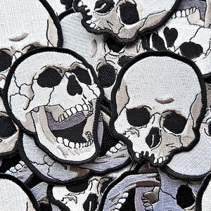 Human skull patch horror skulls embroidery patches