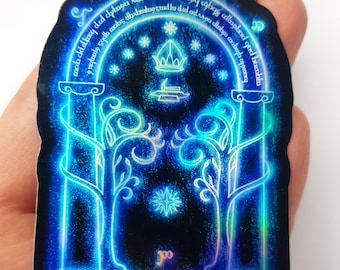 Door to Moria holographic stickers lotr of Durin to Khazad Dum