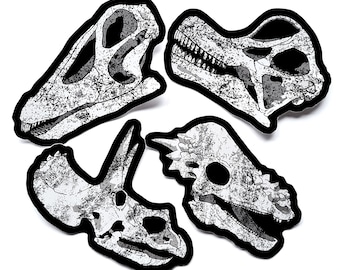 Dinosaur skull stickers HERBIVORES glossy decal