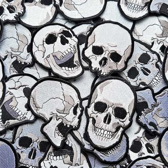 Human skull patch horror skulls embroidery patches