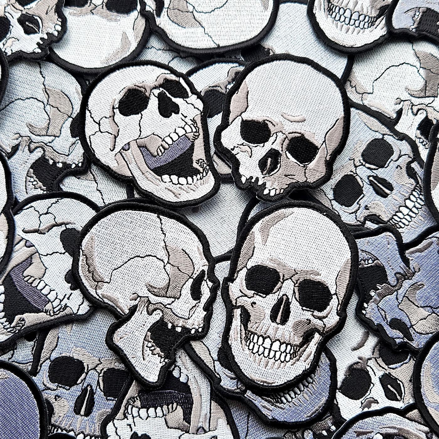 Human skull patch horror skulls embroidery patches