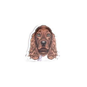 brown spaniel acrylic pin dog breed