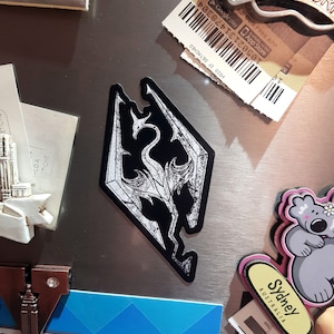 Elder Scrolls Skyrim dragon fridge magnet video game fan