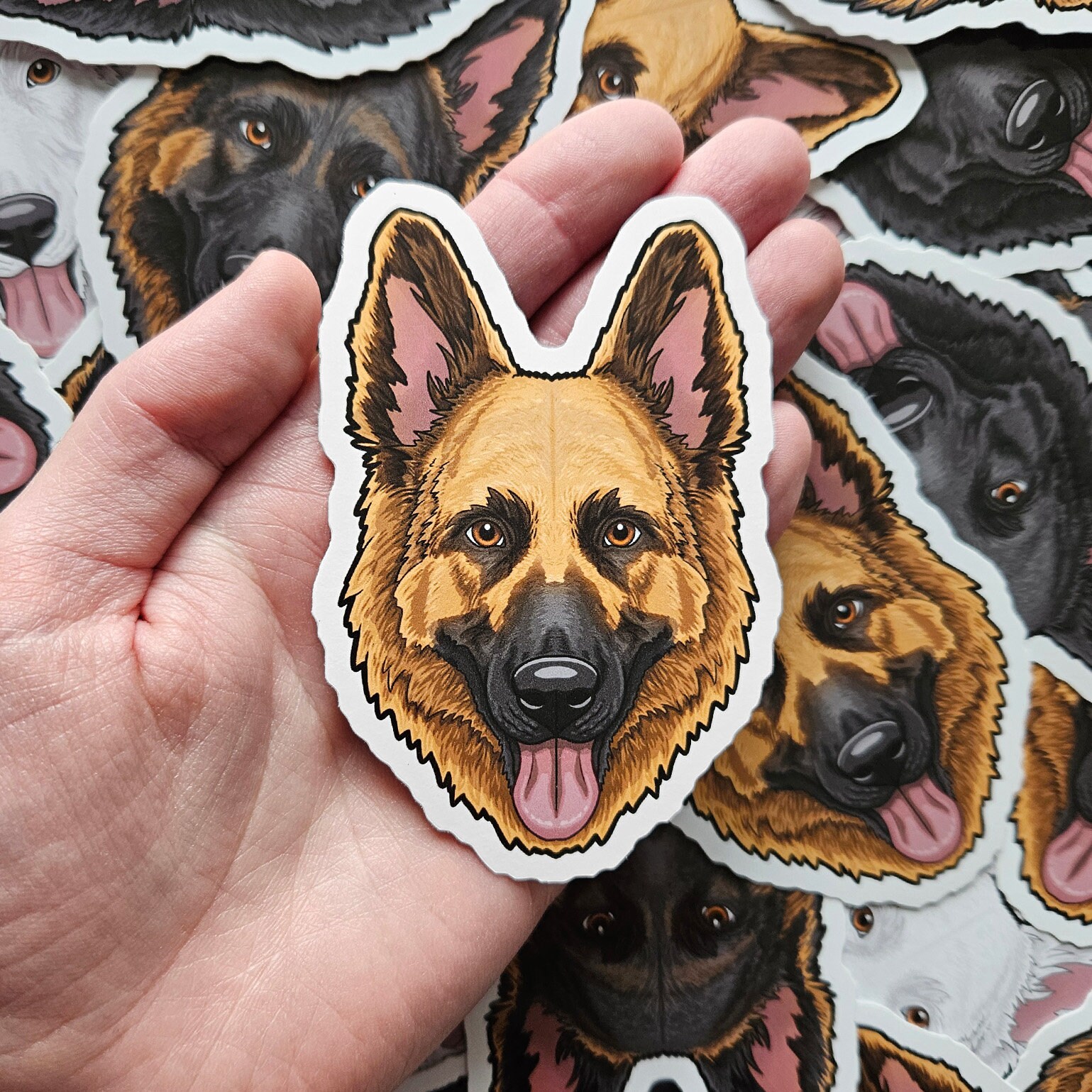 Gsd Sticker German Shepherd Stickers Alsation Pet Decal Vinyls Black, White, Tan ...