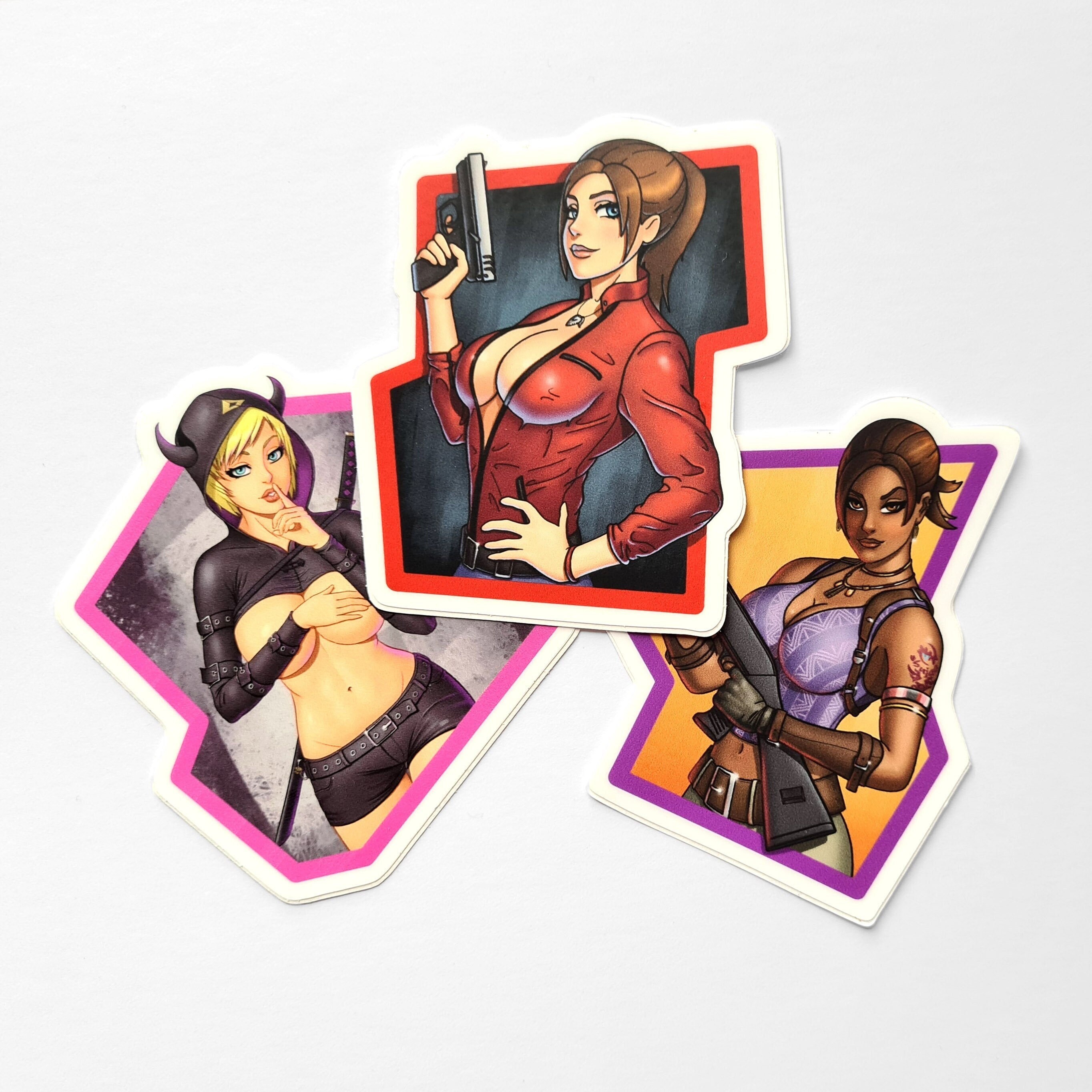 Video Game Girl Sexy Pin up Stickers Busty Zombie Girls Manga - Etsy