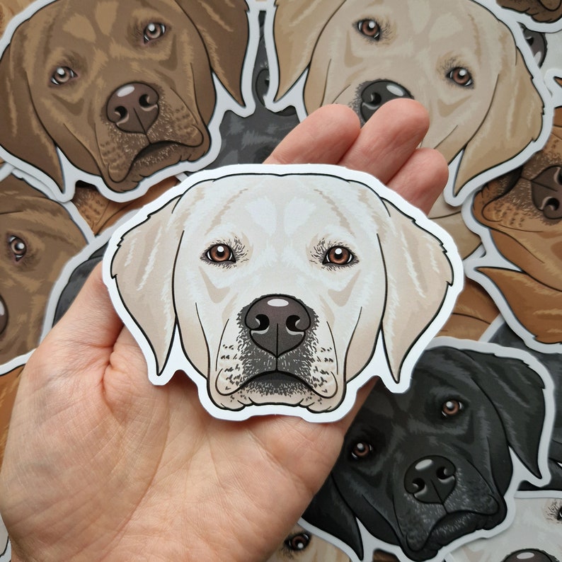 Labrador stickers golden black brown white cream dog decal WHITE