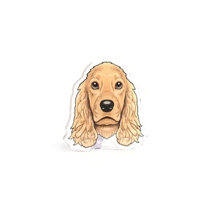 cream spaniel acrylic pin dog breed
