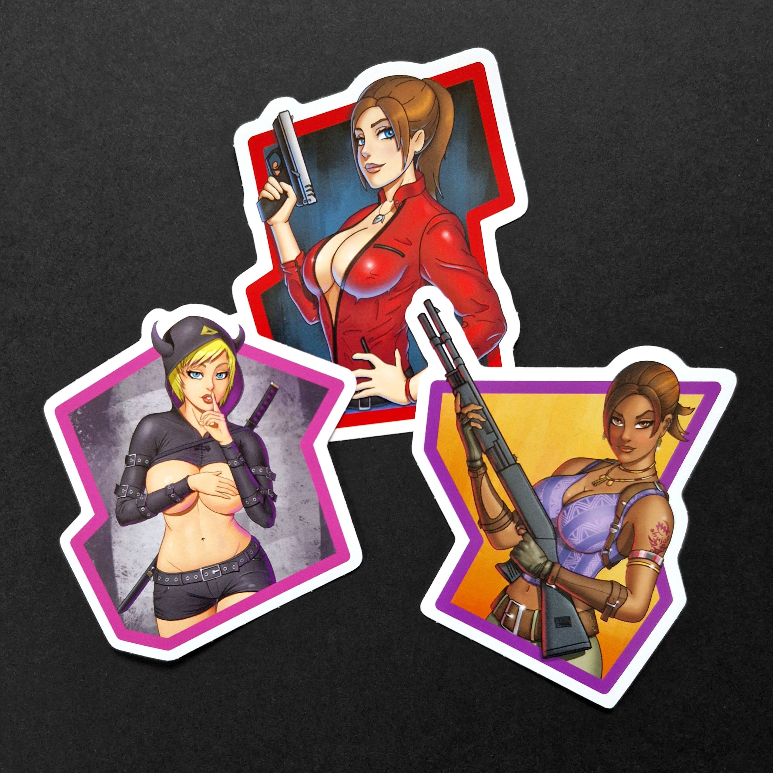 Video Game Girl Sexy Pin up Stickers Busty Zombie Girls Manga - Etsy