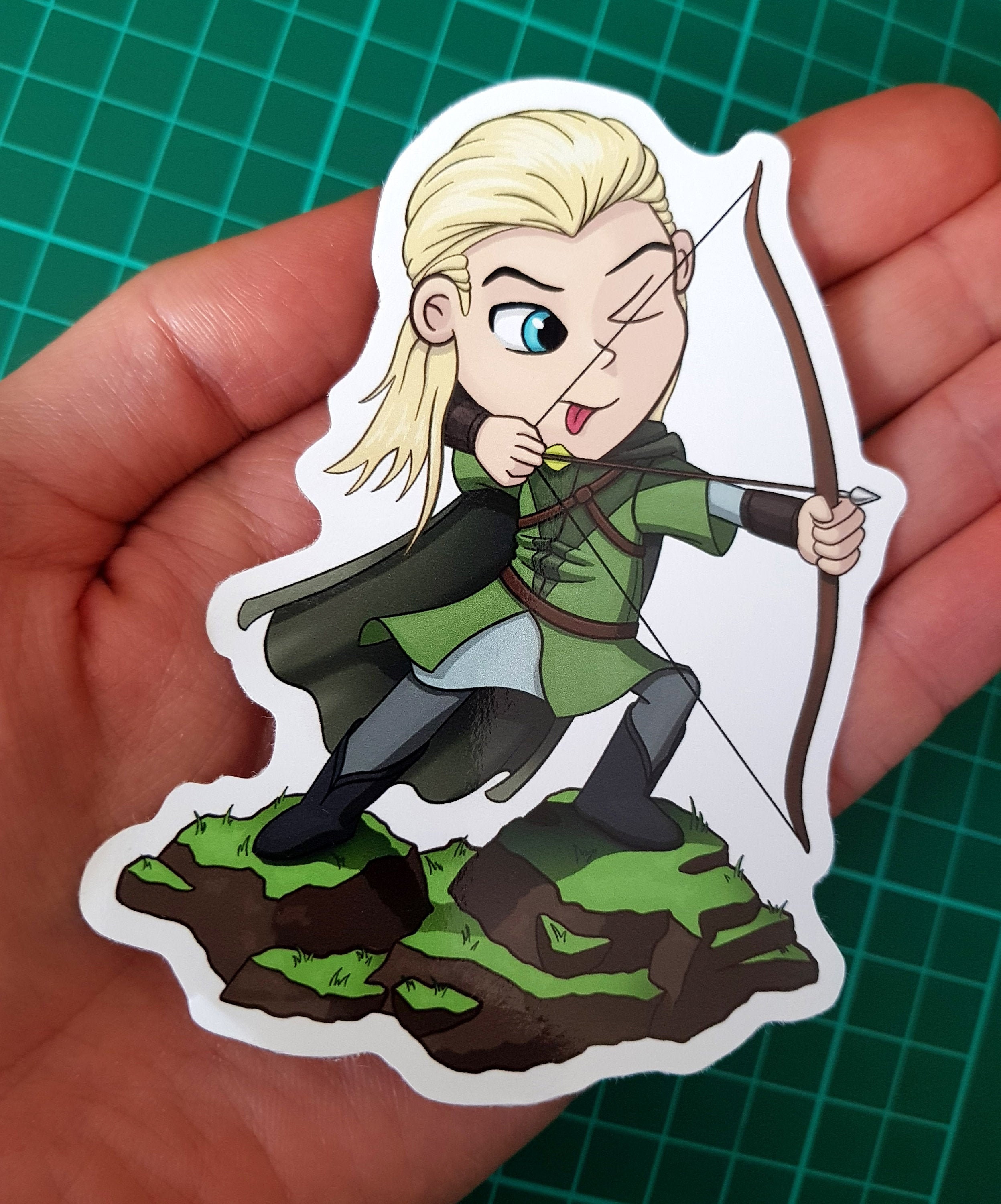 Legolas cute chibi kawaii sticker glossy elf archer | Etsy