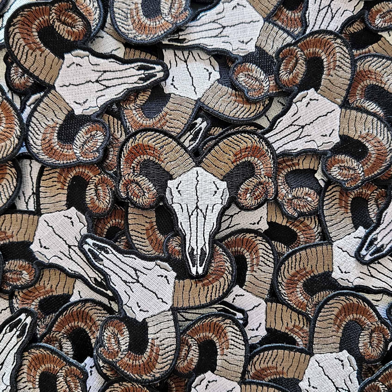 Ram Patch Ram Skull Embroidery Patch | Horned Sheep Animal Skull Patches | Aries ...