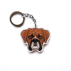 Boxer dog acrylic keyrings & collar charms double sided Bulldogs English Mastiffs image 2