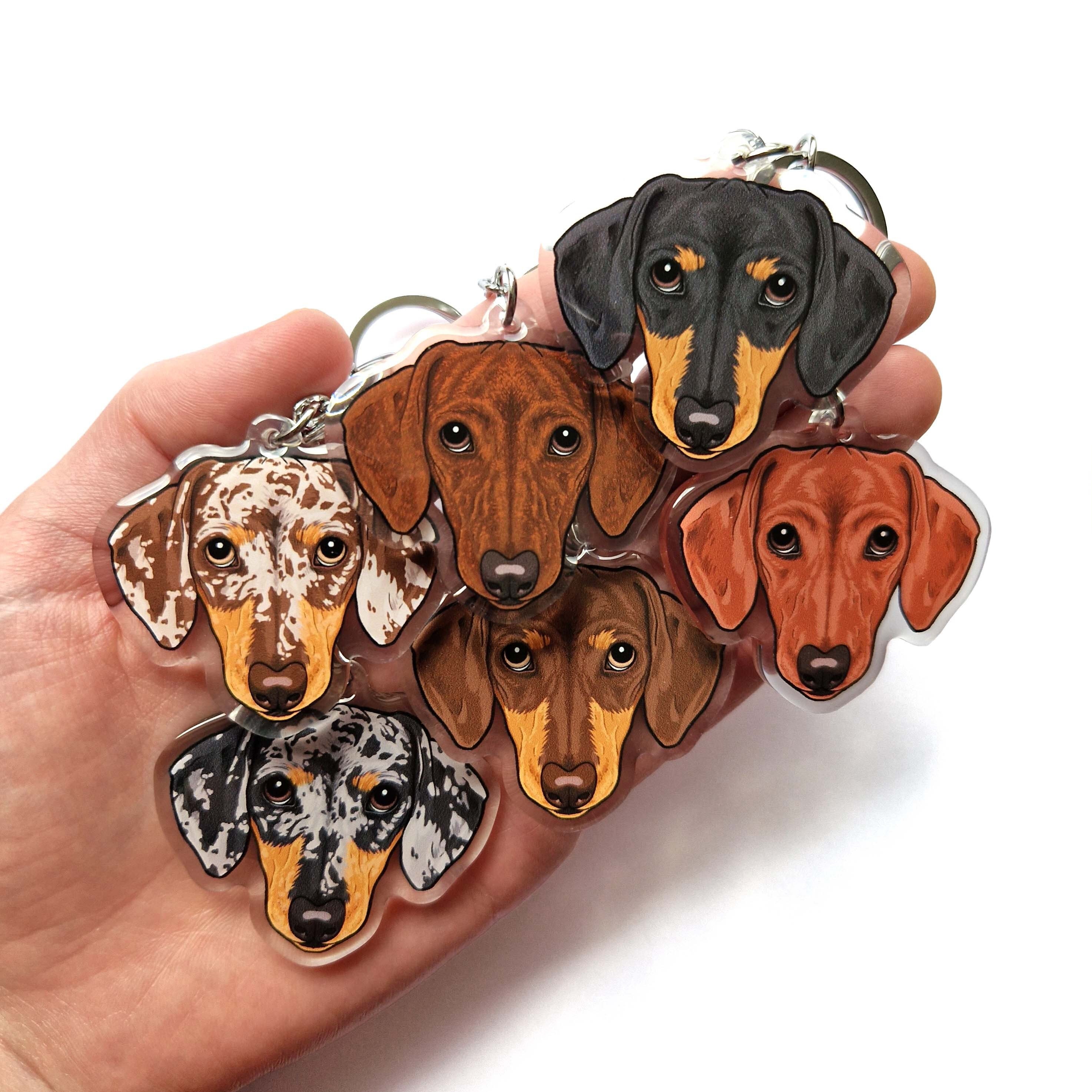 Dachshund Heart Keychain Clip 