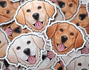 Golden Retriver stickers Gold white red retriever pet decal vinyls