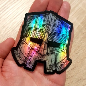 Dwarf of Erebor holographic stickers fantasy dwarves helmet