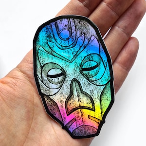 Morokei Dragon Priest mask sticker holographic vinyl decal