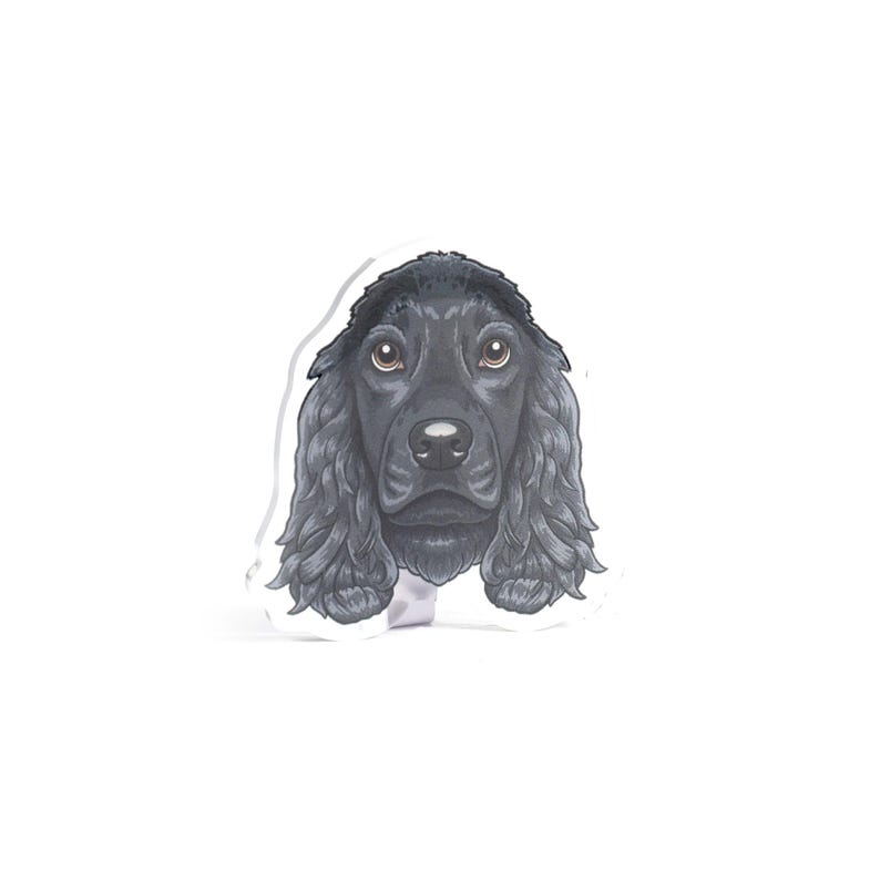black spaniel acrylic pin dog breed