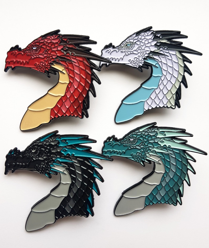 Dragon Pins Dragon Bust Enamel Pin Badge Red Blue Black & Etsy UK
