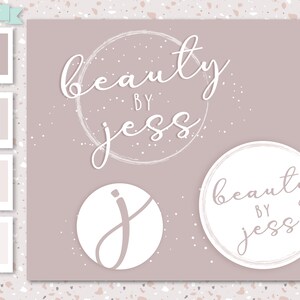 Branding Package- Premade logo and stationery design - Beauty Salon Logo - Name logo any Business - Neutrals - Signature Logo - Beige logo